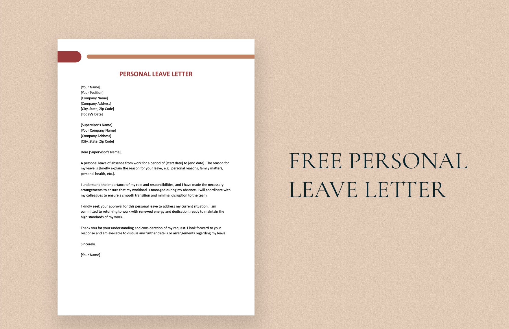 Personal Leave Letter