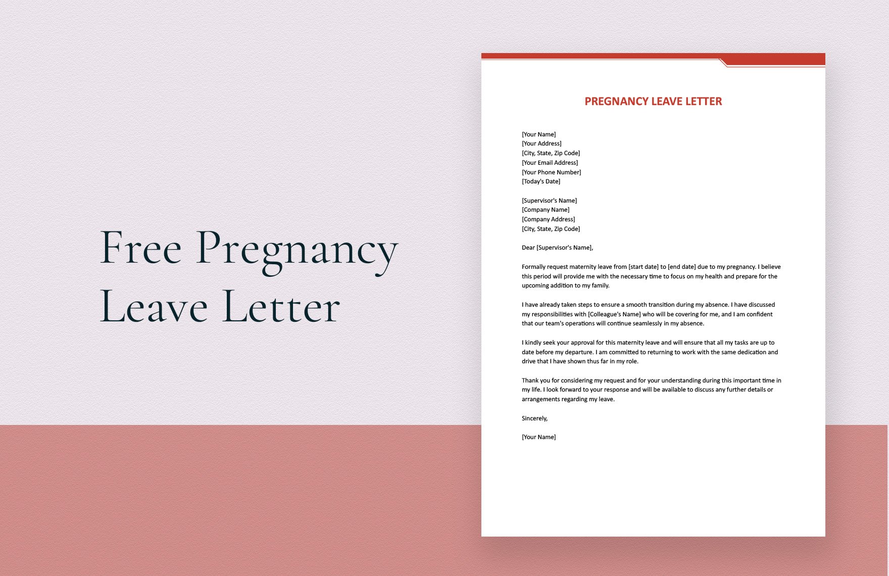 Pregnancy Leave Letter