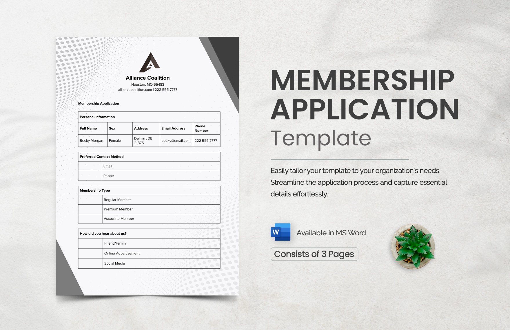 Membership Application Template