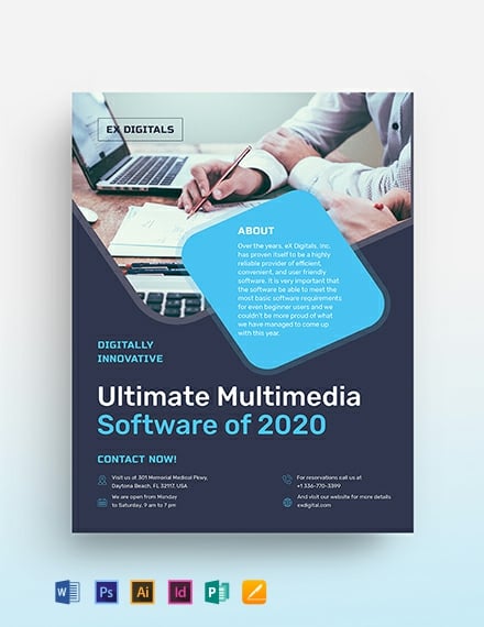 software company flyer template 440x570