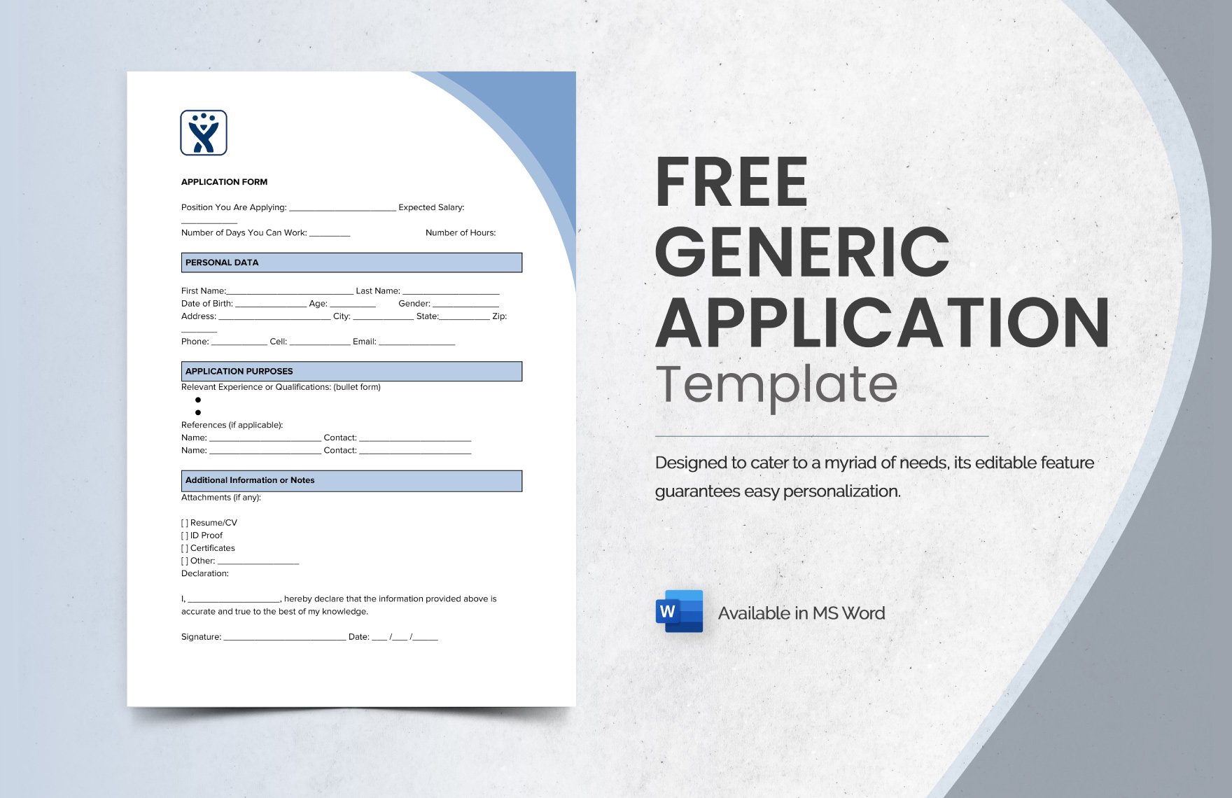 Free Generic Application Template