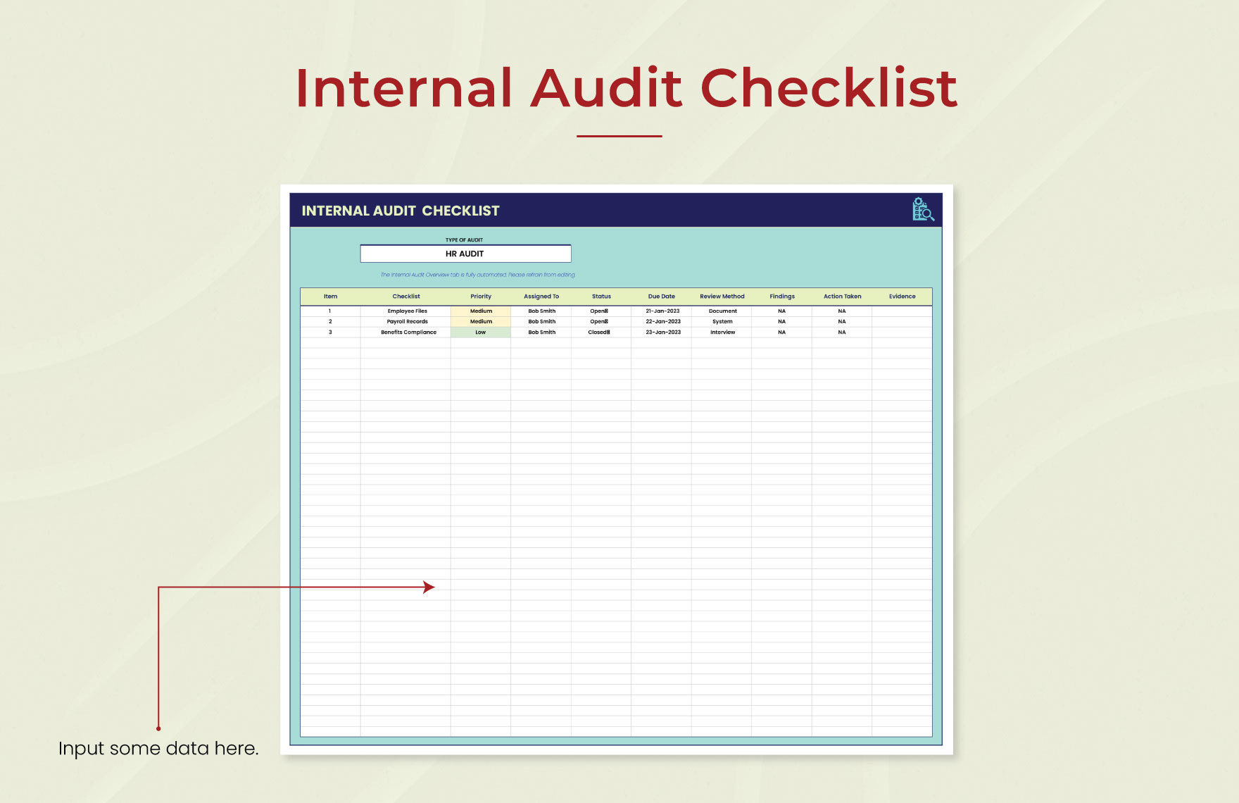 Internal Audit Checklist Template