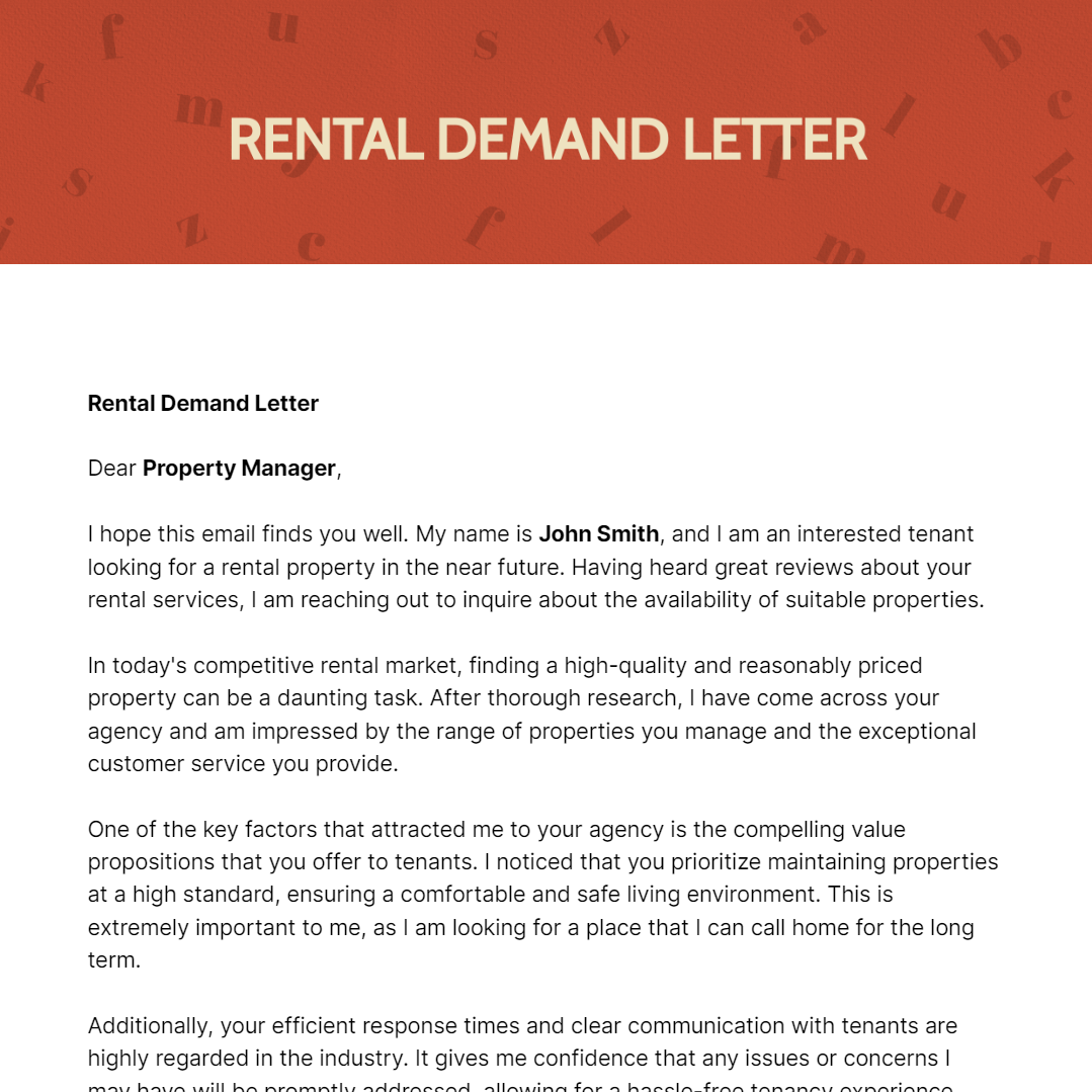 Rental Demand Letter Template
