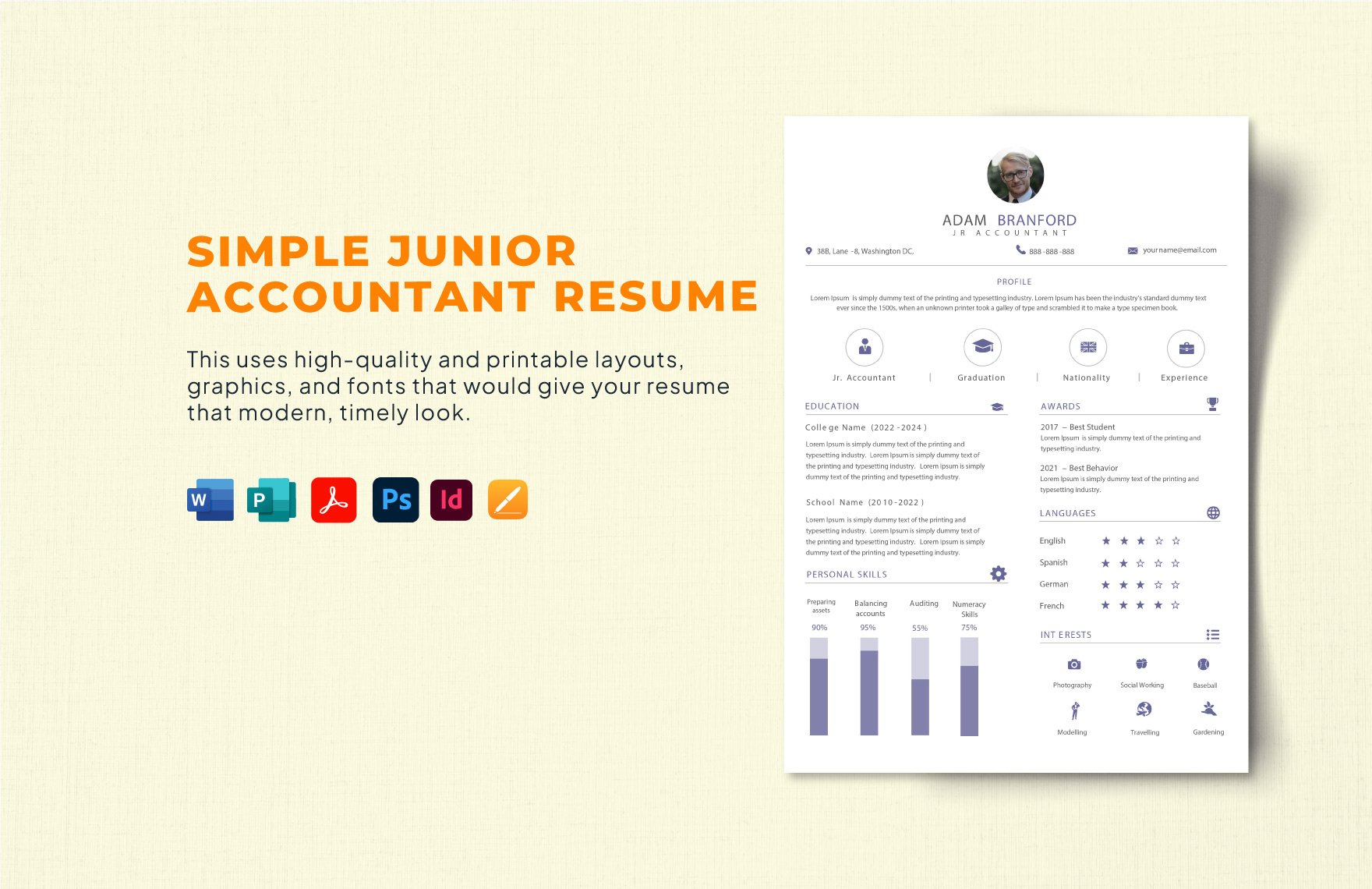 Simple Junior Accountant Resume