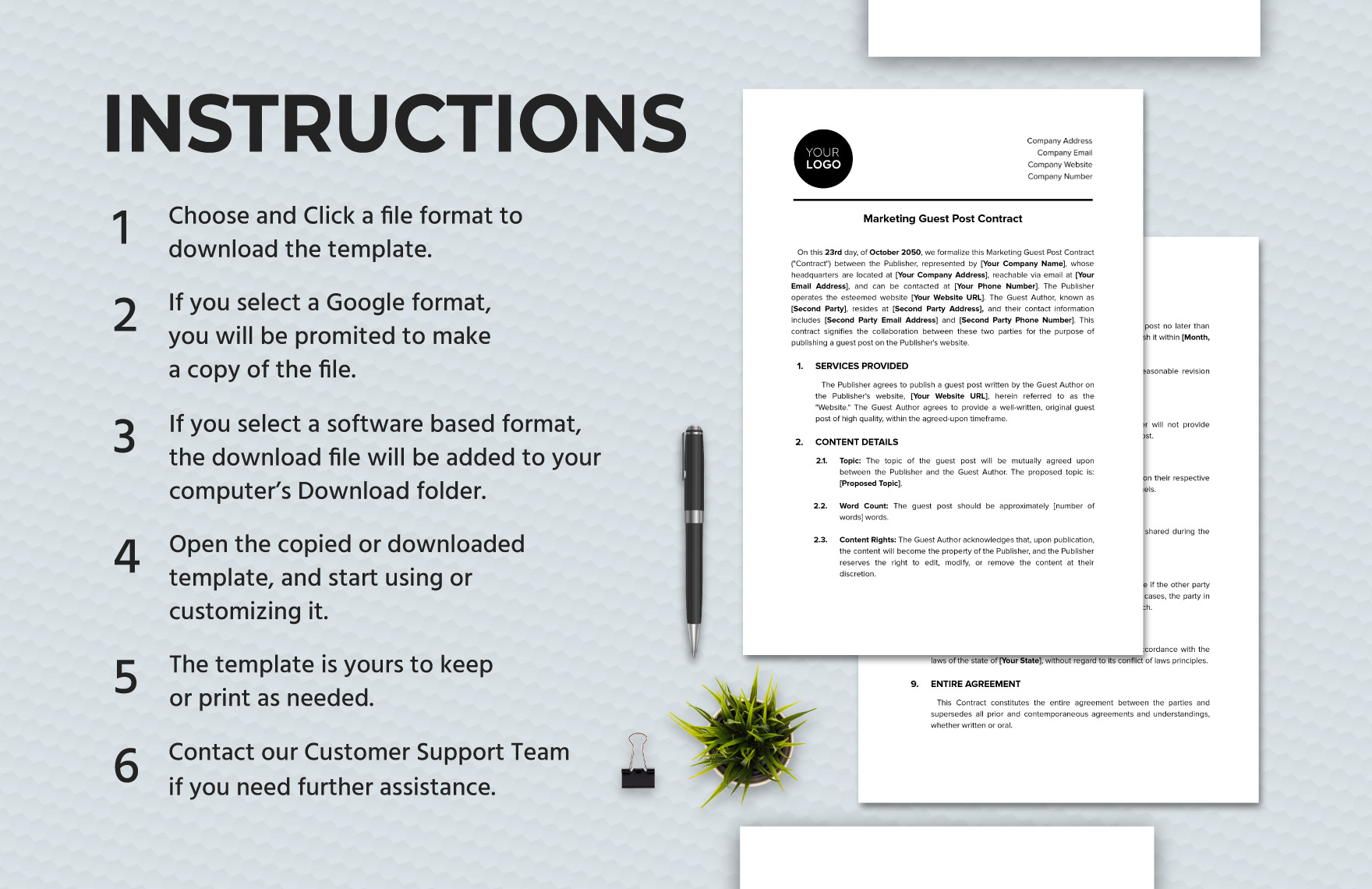 Marketing Guest Post Contract Template 