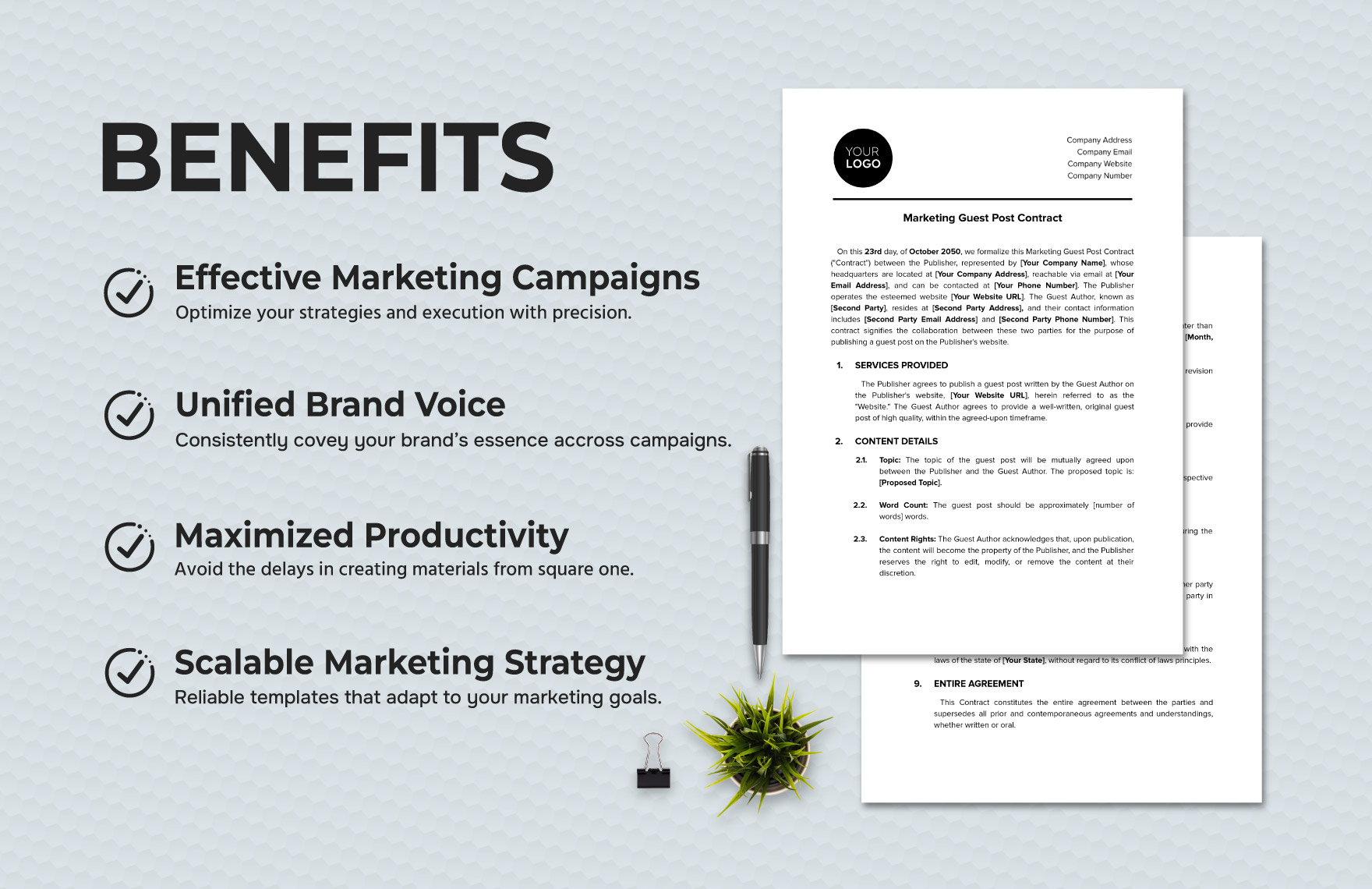 Marketing Guest Post Contract Template 