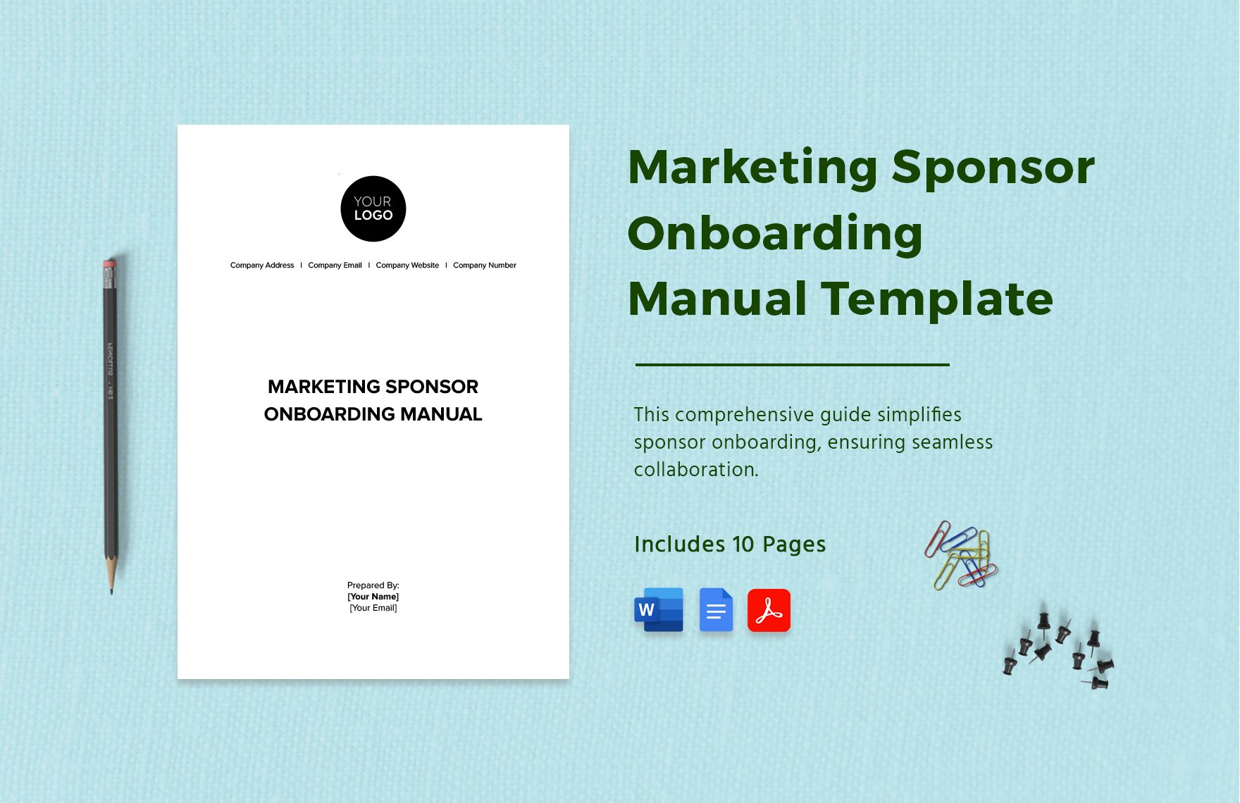 Marketing Sponsor Onboarding Manual Template in Word, Google Docs, PDF
