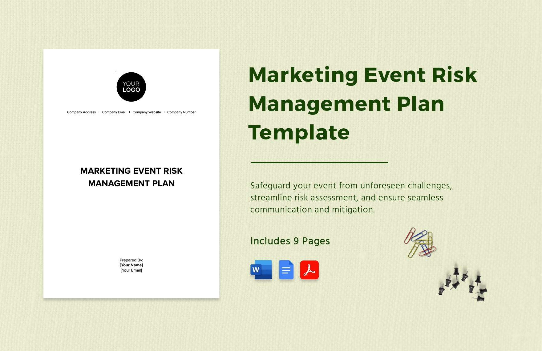 Marketing Event Risk Management Plan Template