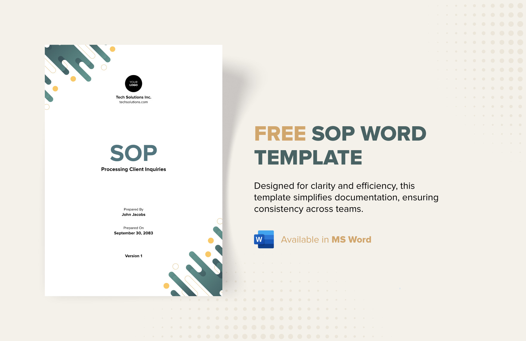 SOP In Word FREE Template Download Template