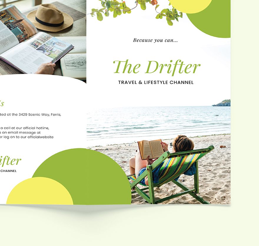 Bi-Fold Travel Brochure Template