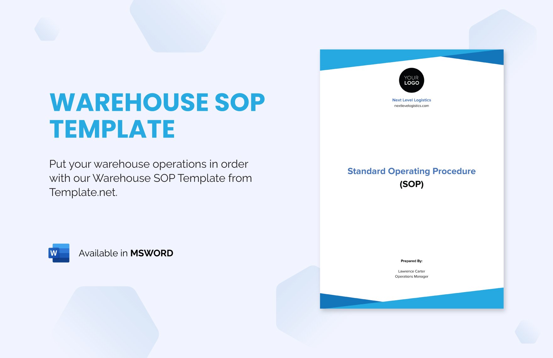 Free Warehouse SOP Template in Word