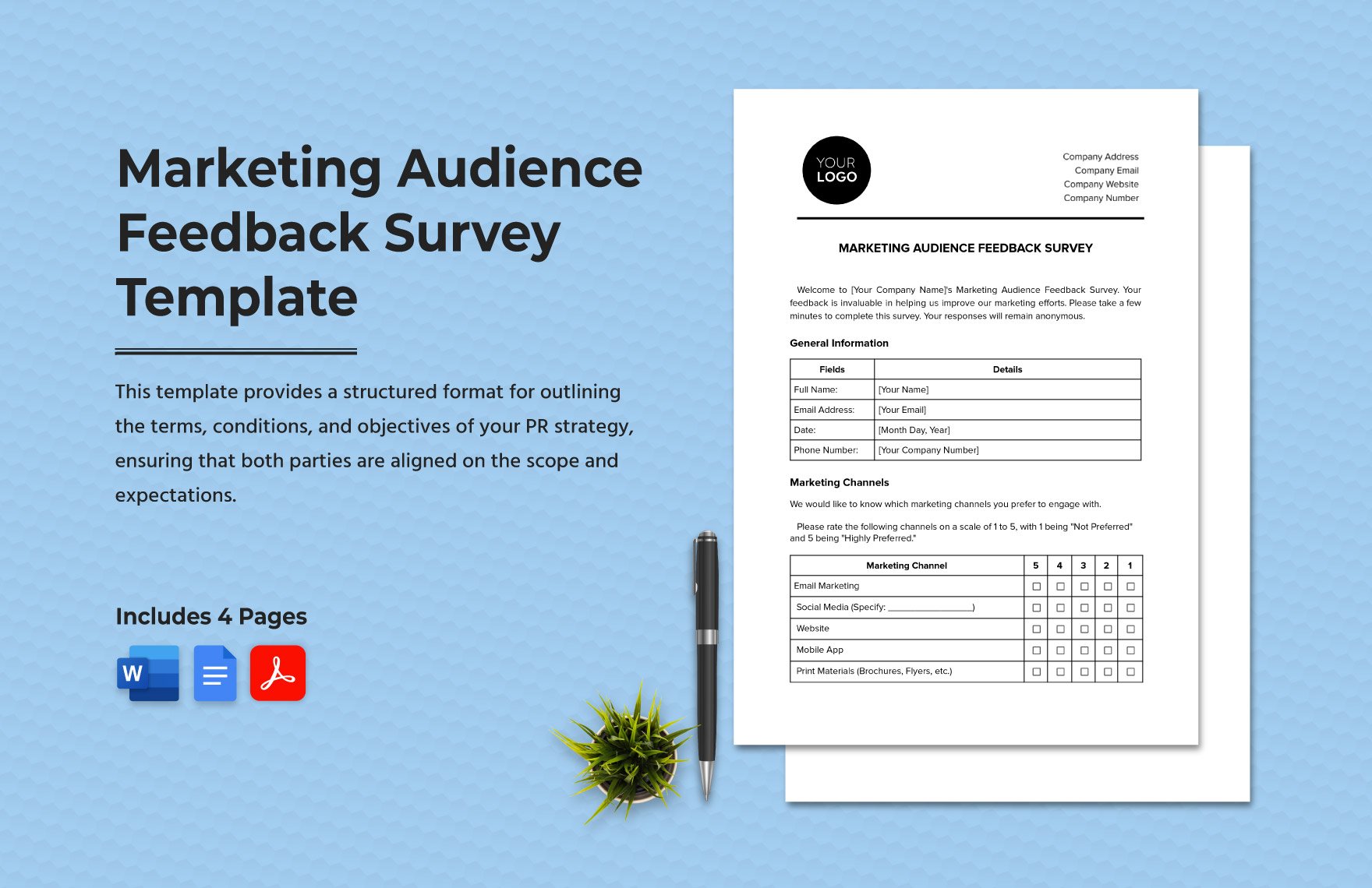 Marketing Audience Feedback Survey Template