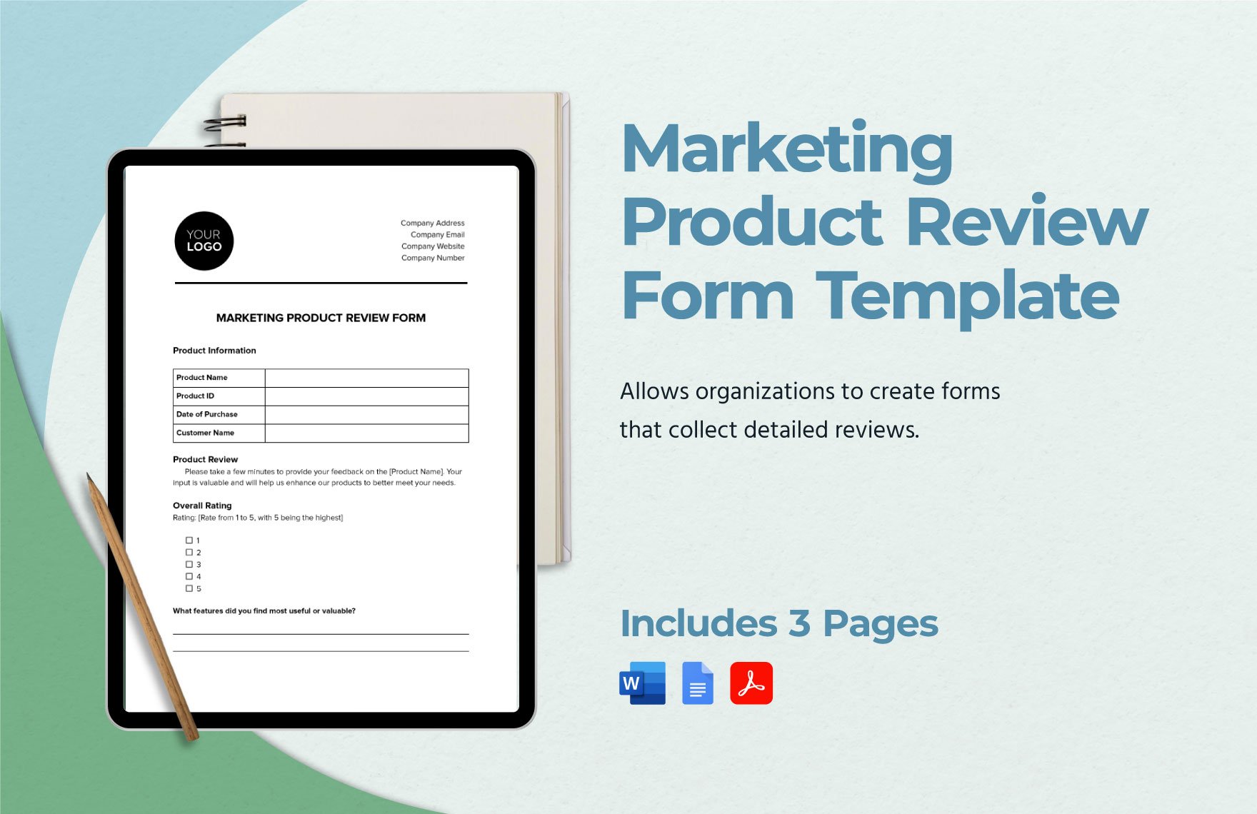 Marketing Product Review Form Template