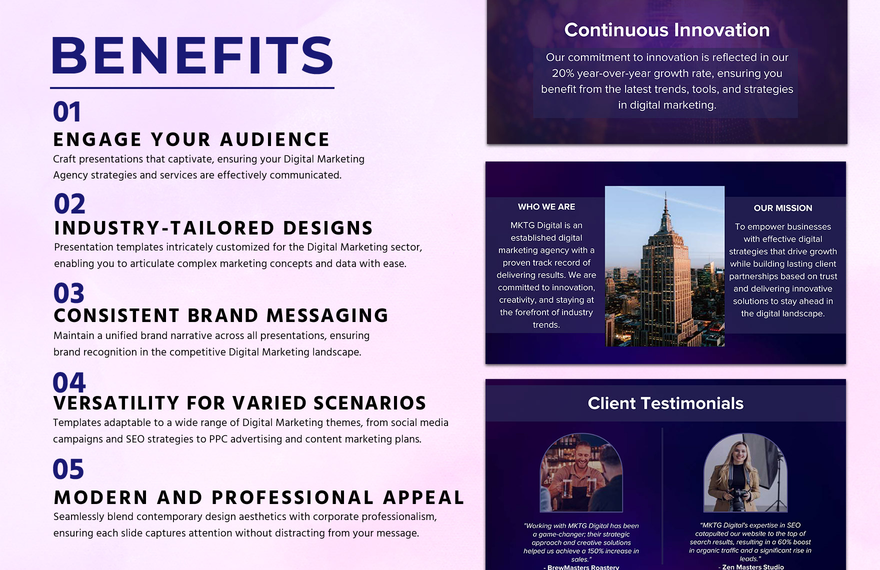 Digital Marketing Agency Pitch Deck for Client Proposals Template