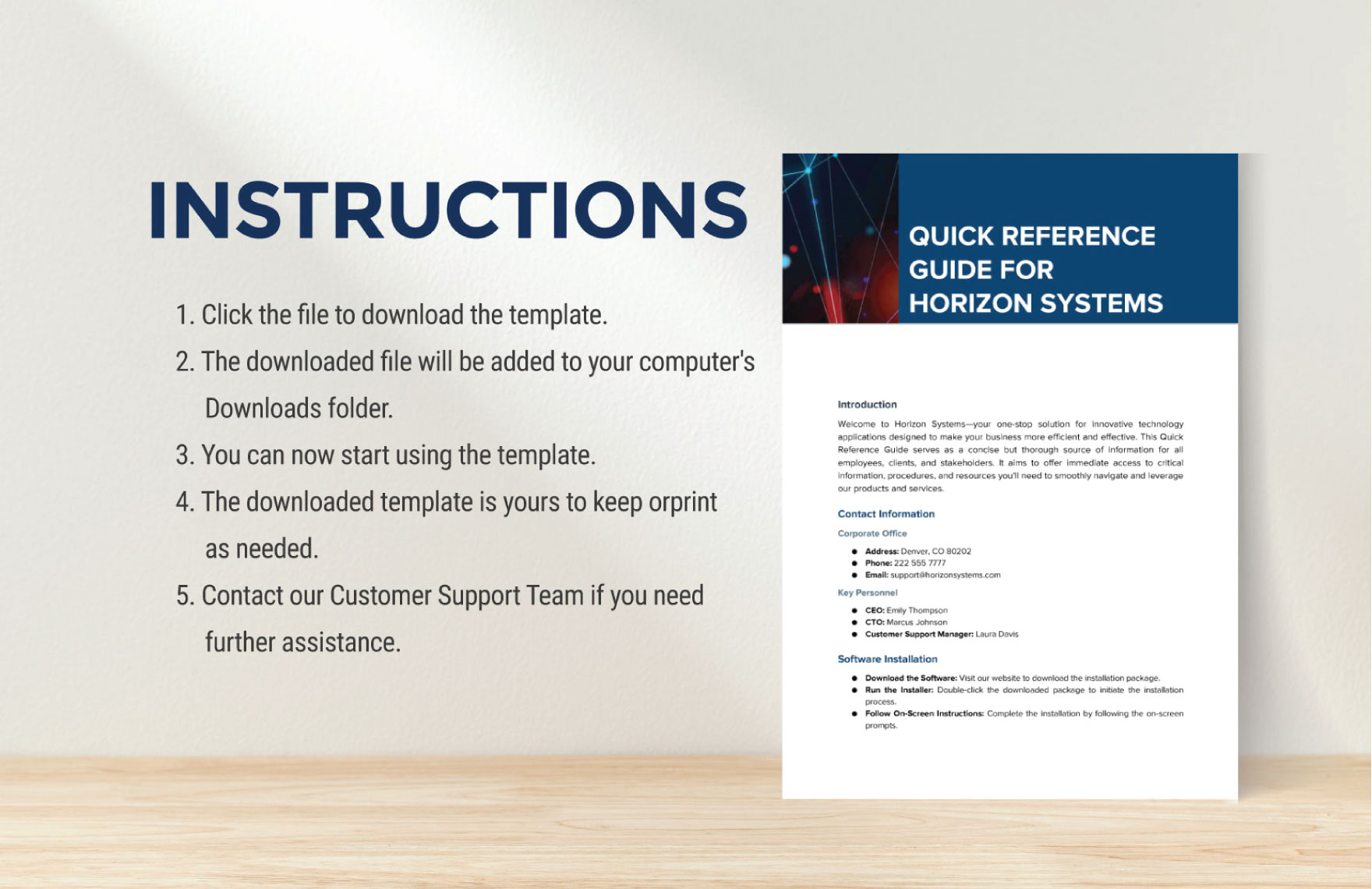 Free Quick Reference Guide Template Download in Word