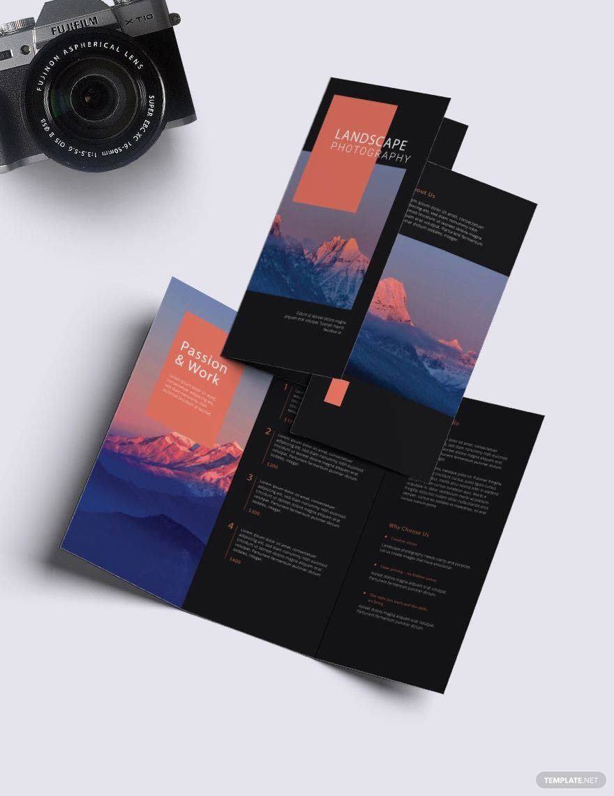 Landscape Photography Brochure Template in Word, Illustrator, PSD, Apple Pages, Publisher, InDesign