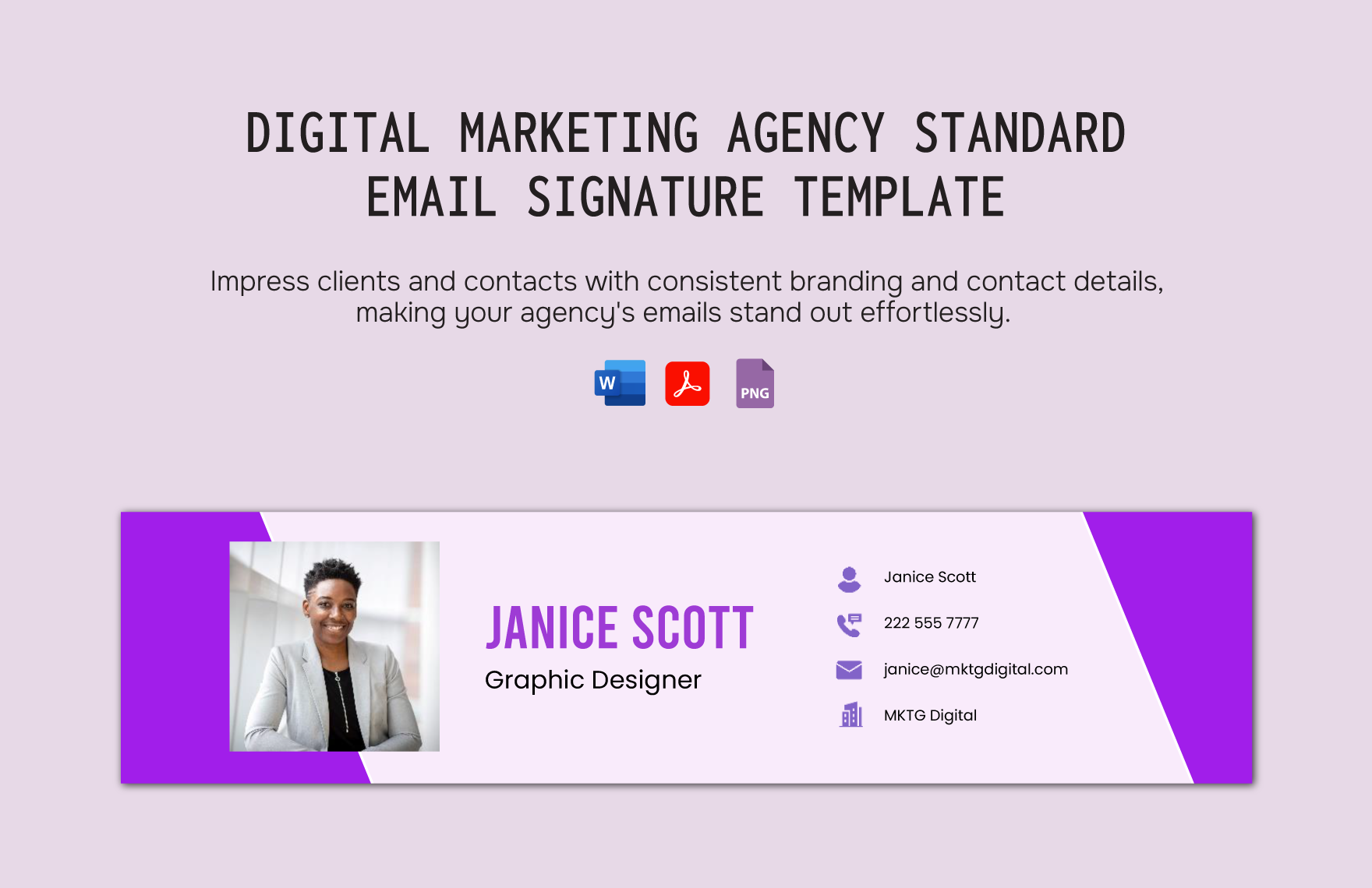 Digital Marketing Agency Standard Email Signature Template