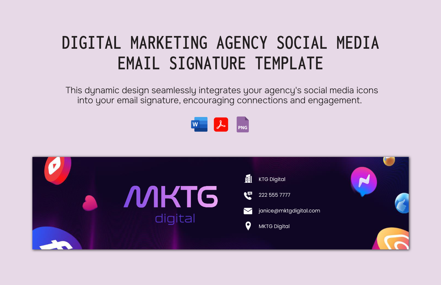Digital Marketing Agency Social Media Email Signature Template