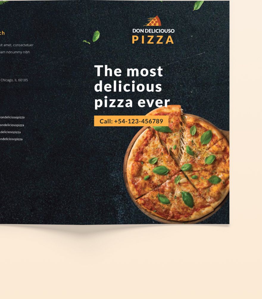 Pizza Parlor Takeout Bifold Brochure 