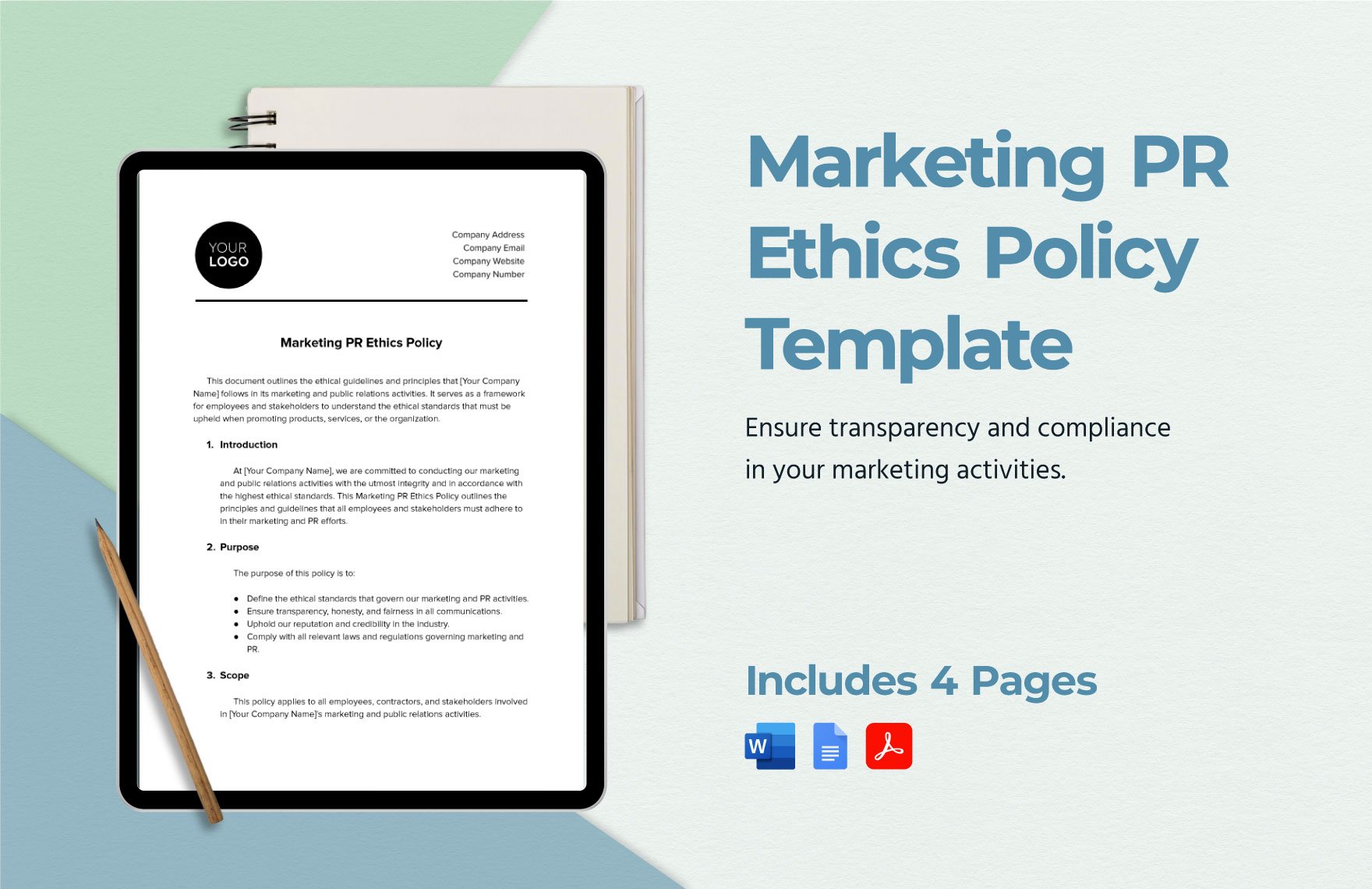 Marketing PR Ethics Policy Template