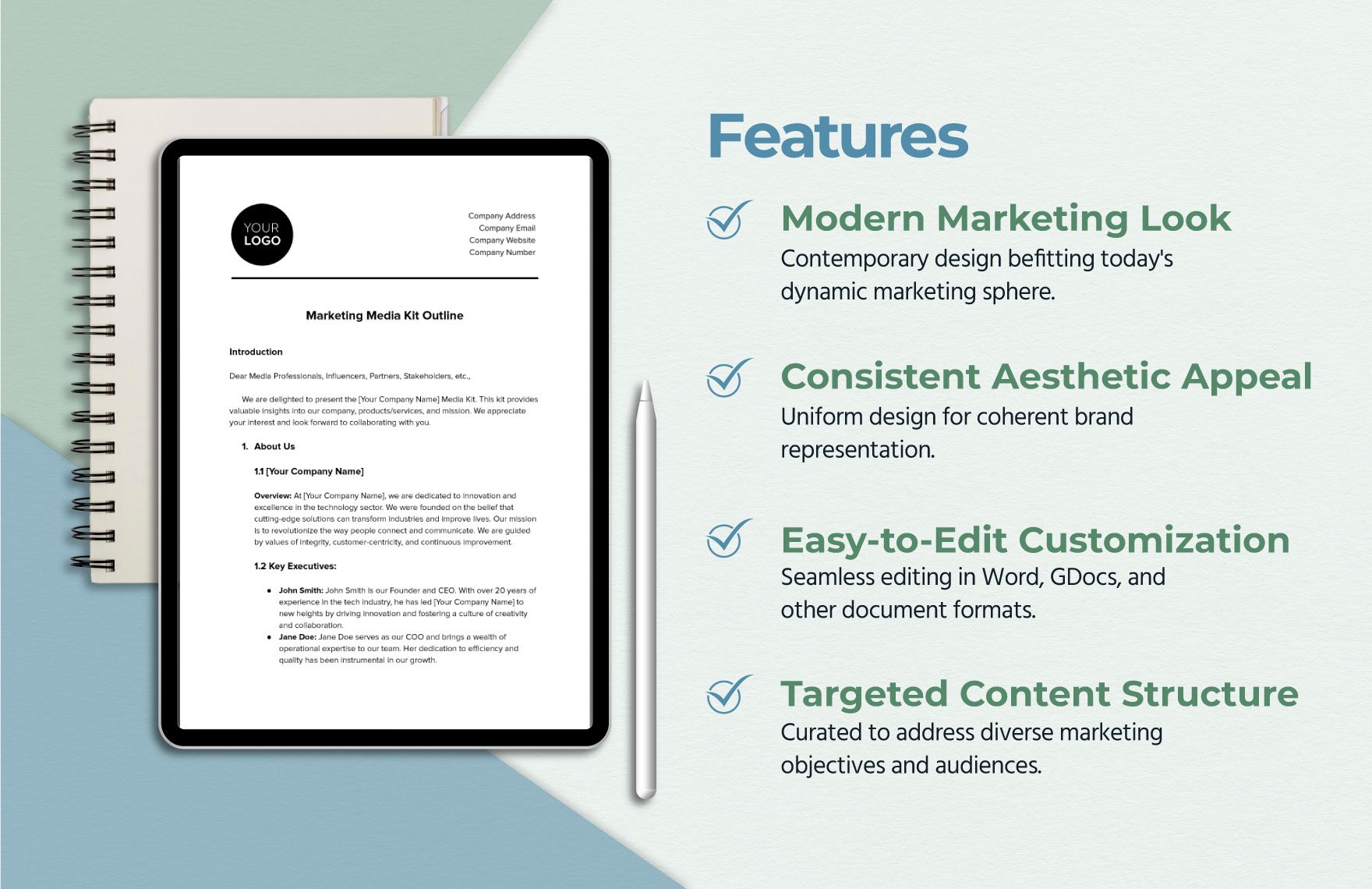 Marketing Media Kit Outline Template