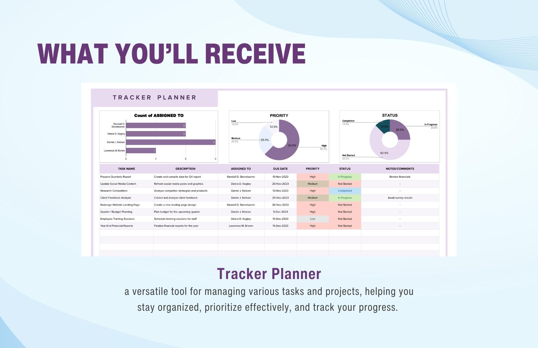 Tracker Planner Template