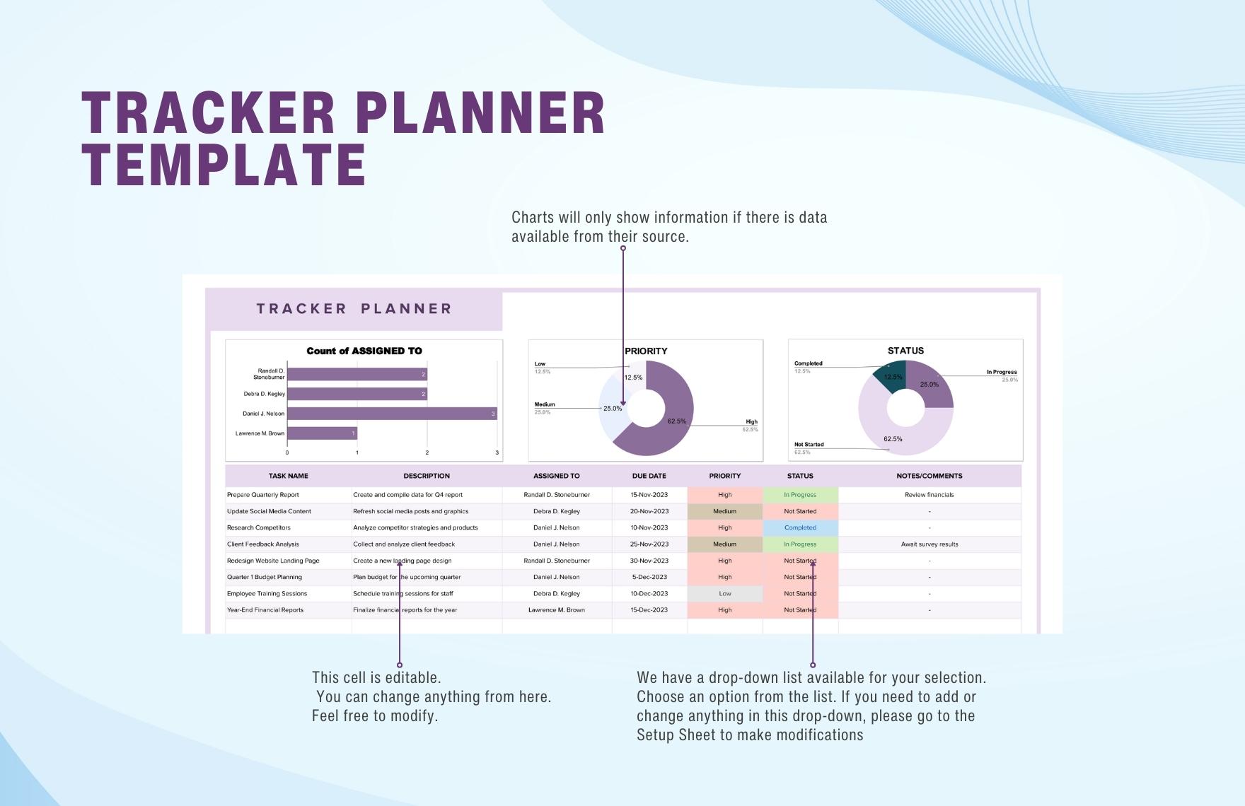 Tracker Planner Template