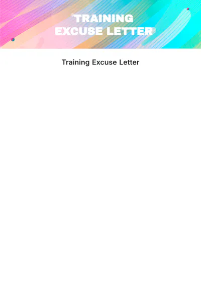Free Training Excuse Letter Template to Edit Online