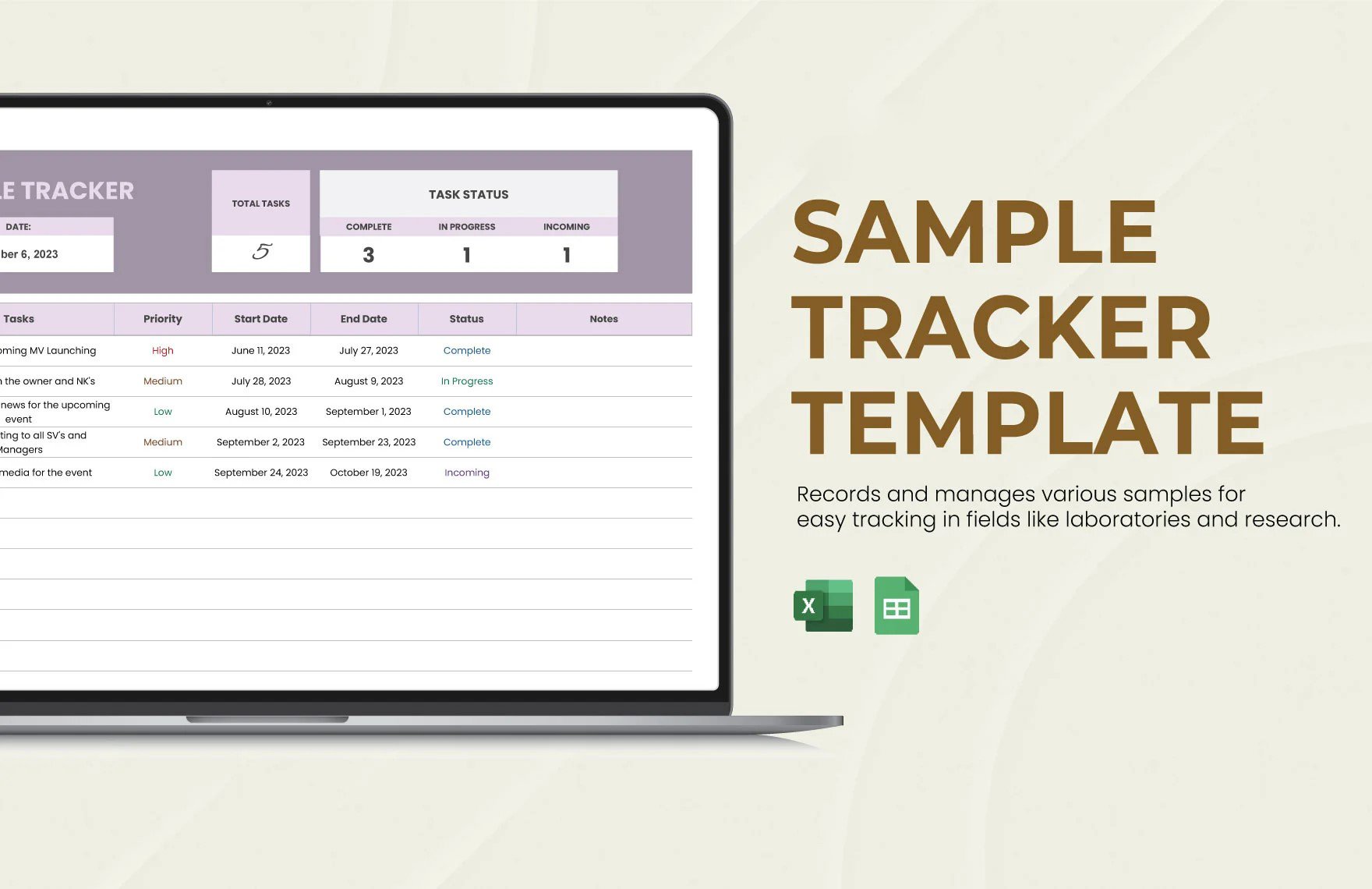 Free Sample Tracker Template