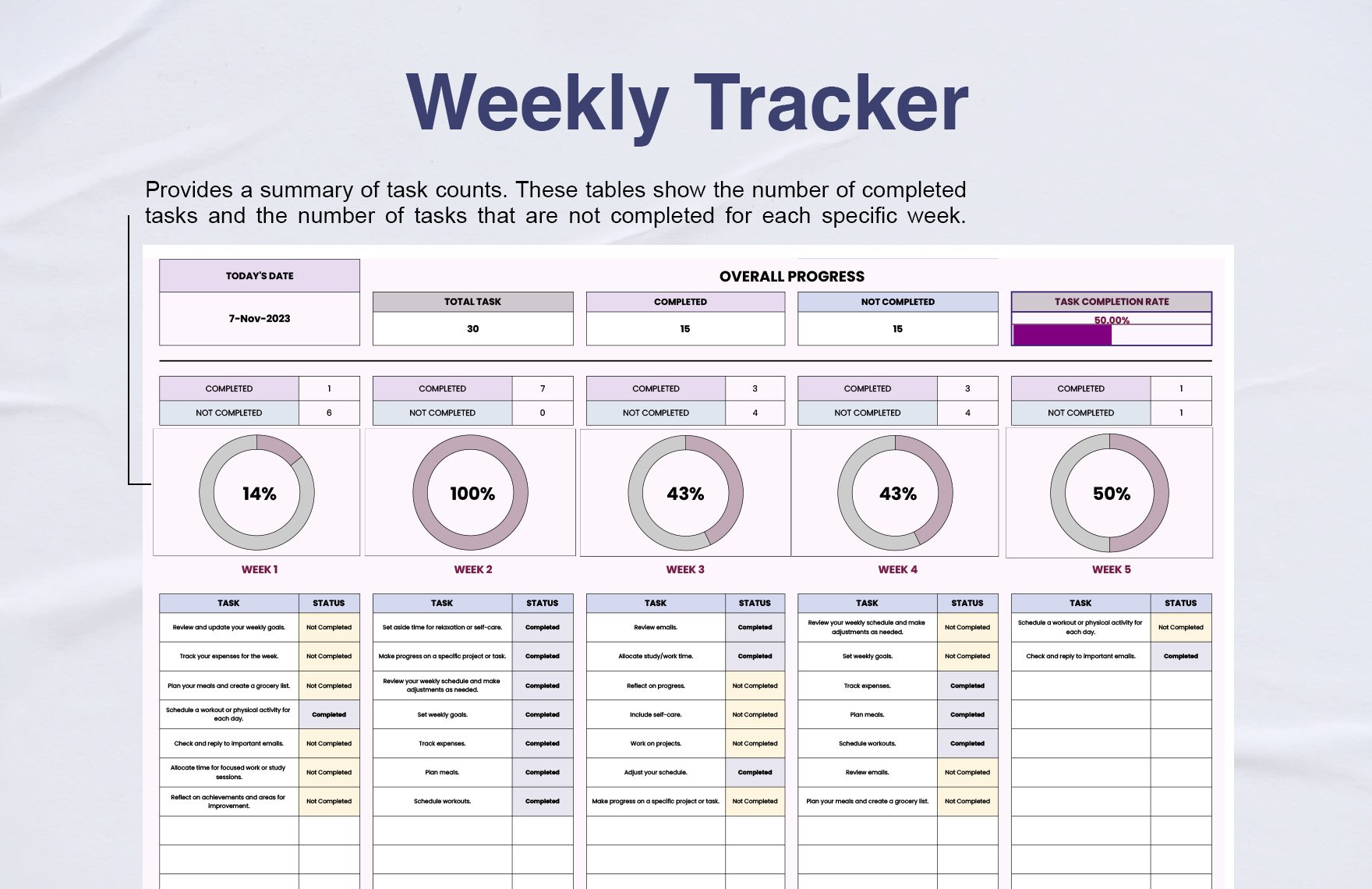 Weekly Tracker Template