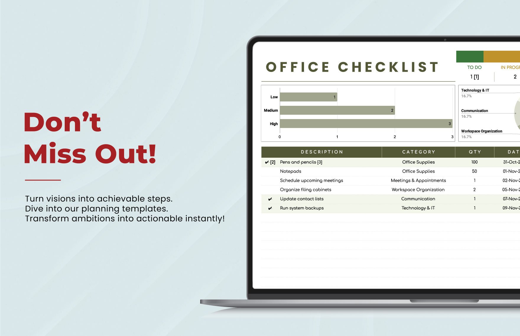 Office Checklist Template