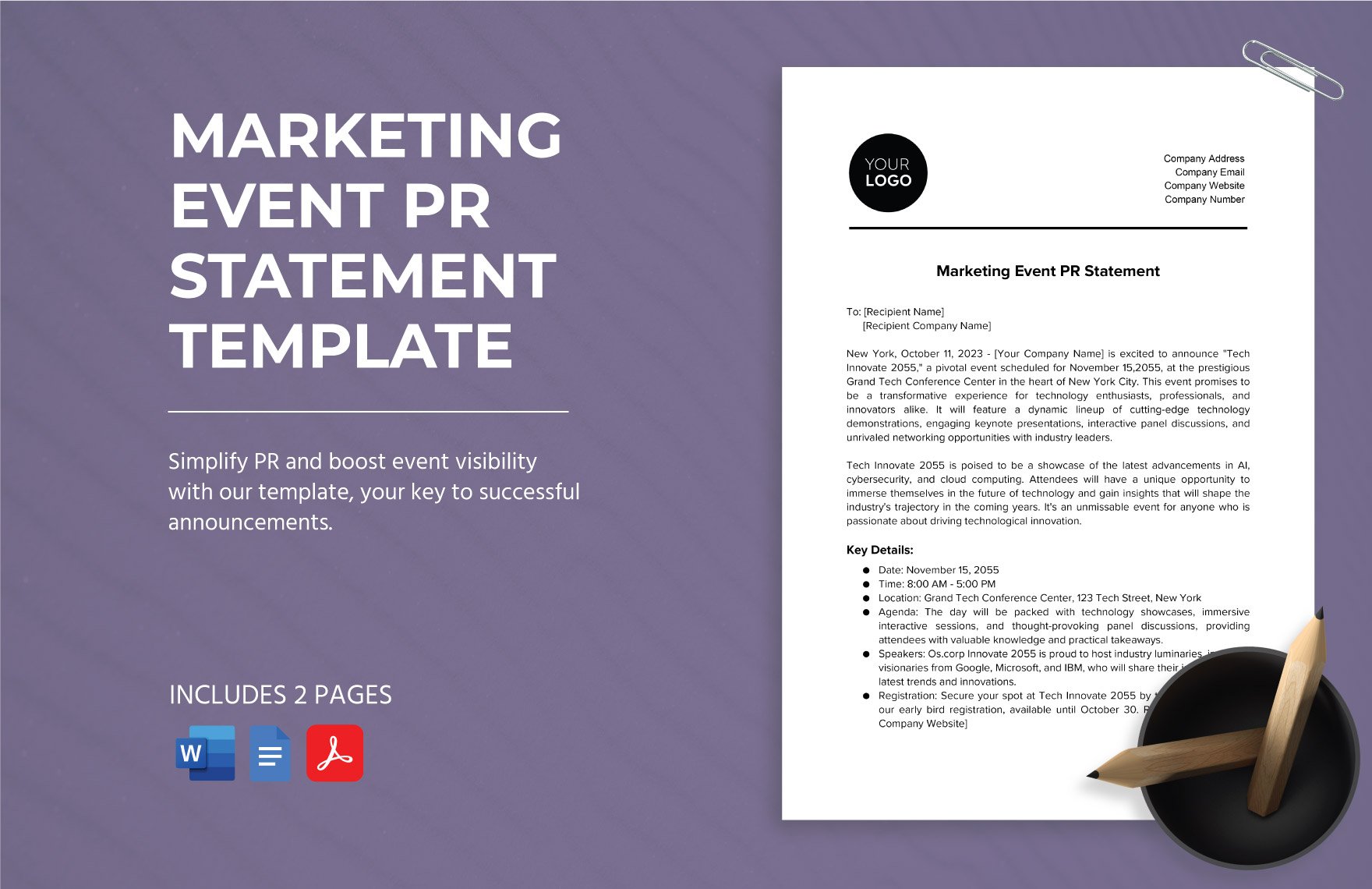 Marketing Event PR Statement Template