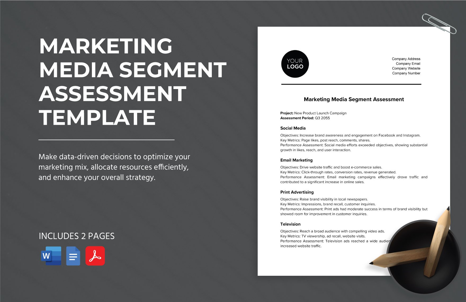 Marketing Media Segment Assessment Template in Word, Google Docs, PDF