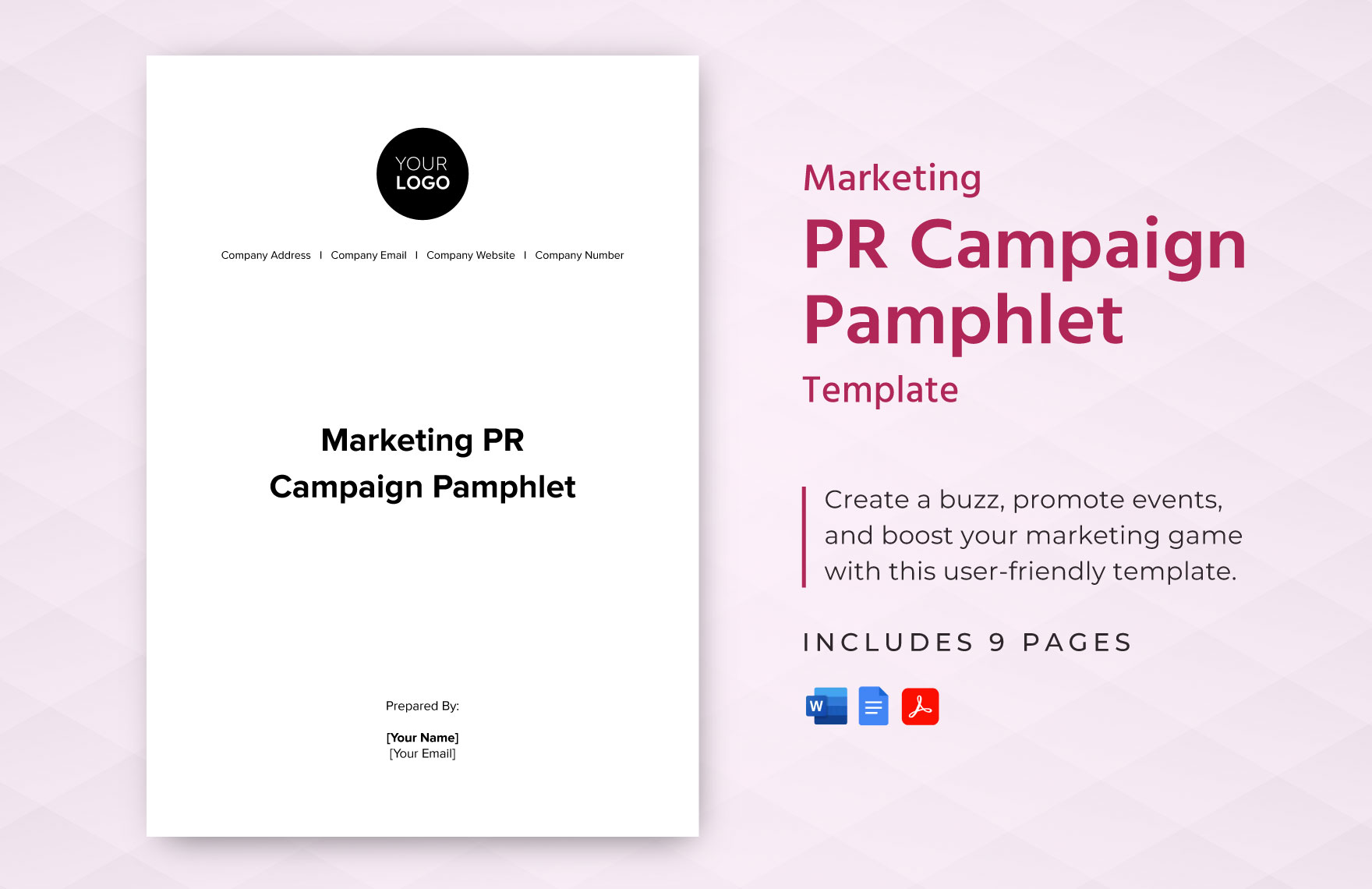 Marketing PR Campaign Pamphlet Template in Word, Google Docs, PDF