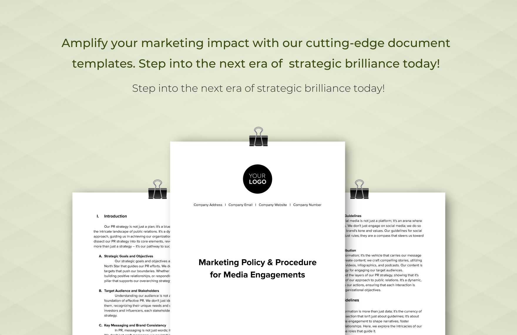 Marketing Policy & Procedure for Media Engagements Template