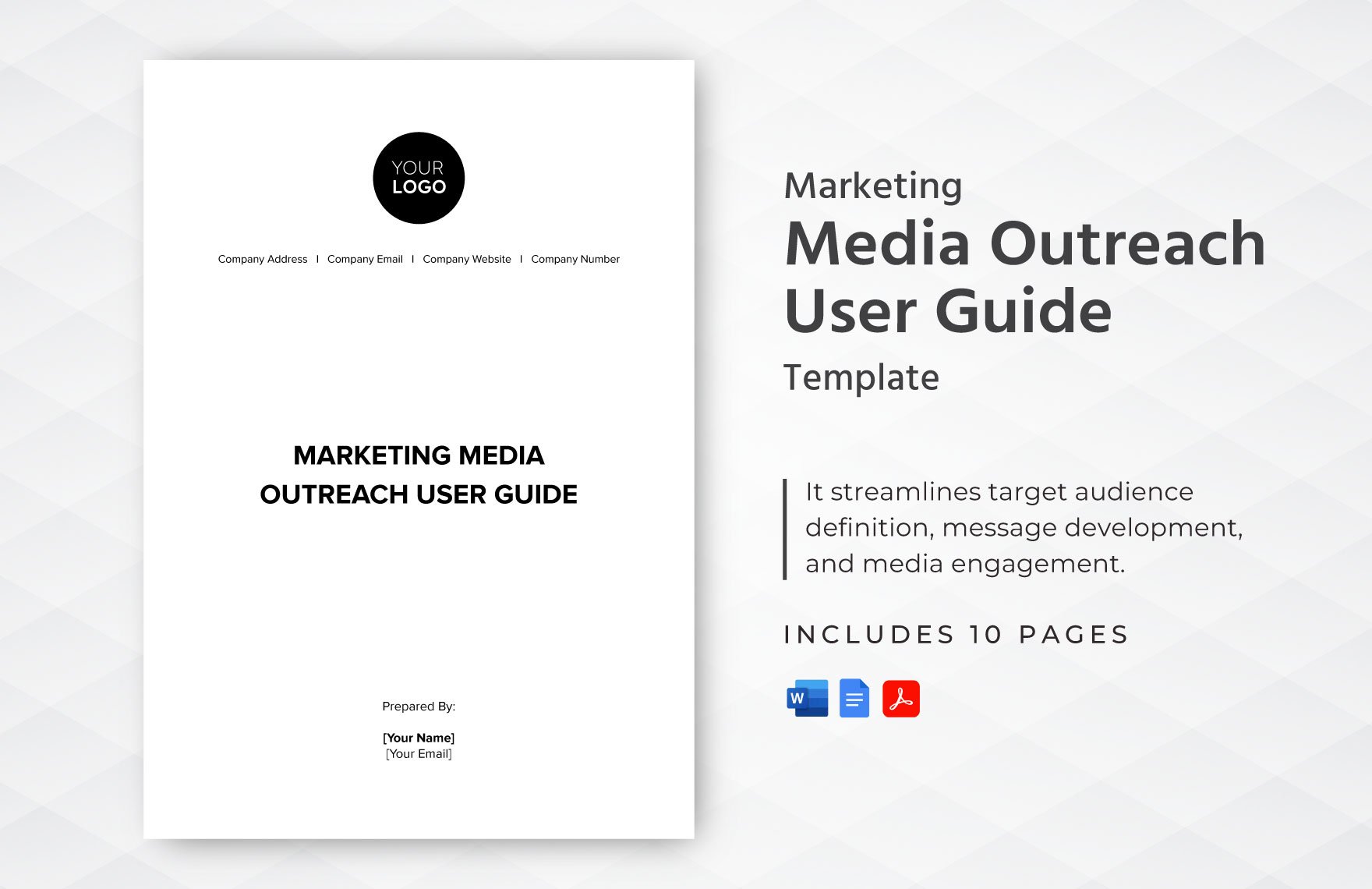 Marketing Media Outreach User Guide Template in Word, Google Docs, PDF