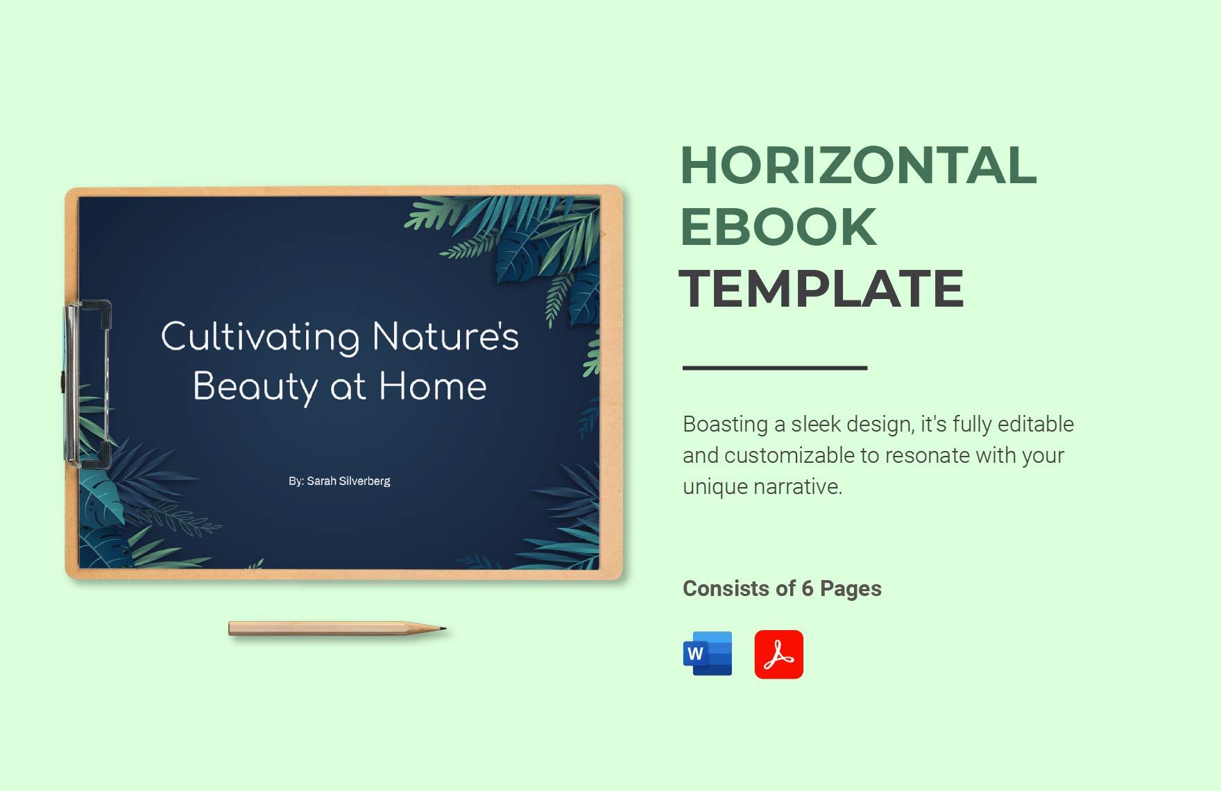 Free Horizontal Ebook Template in Word, PDF