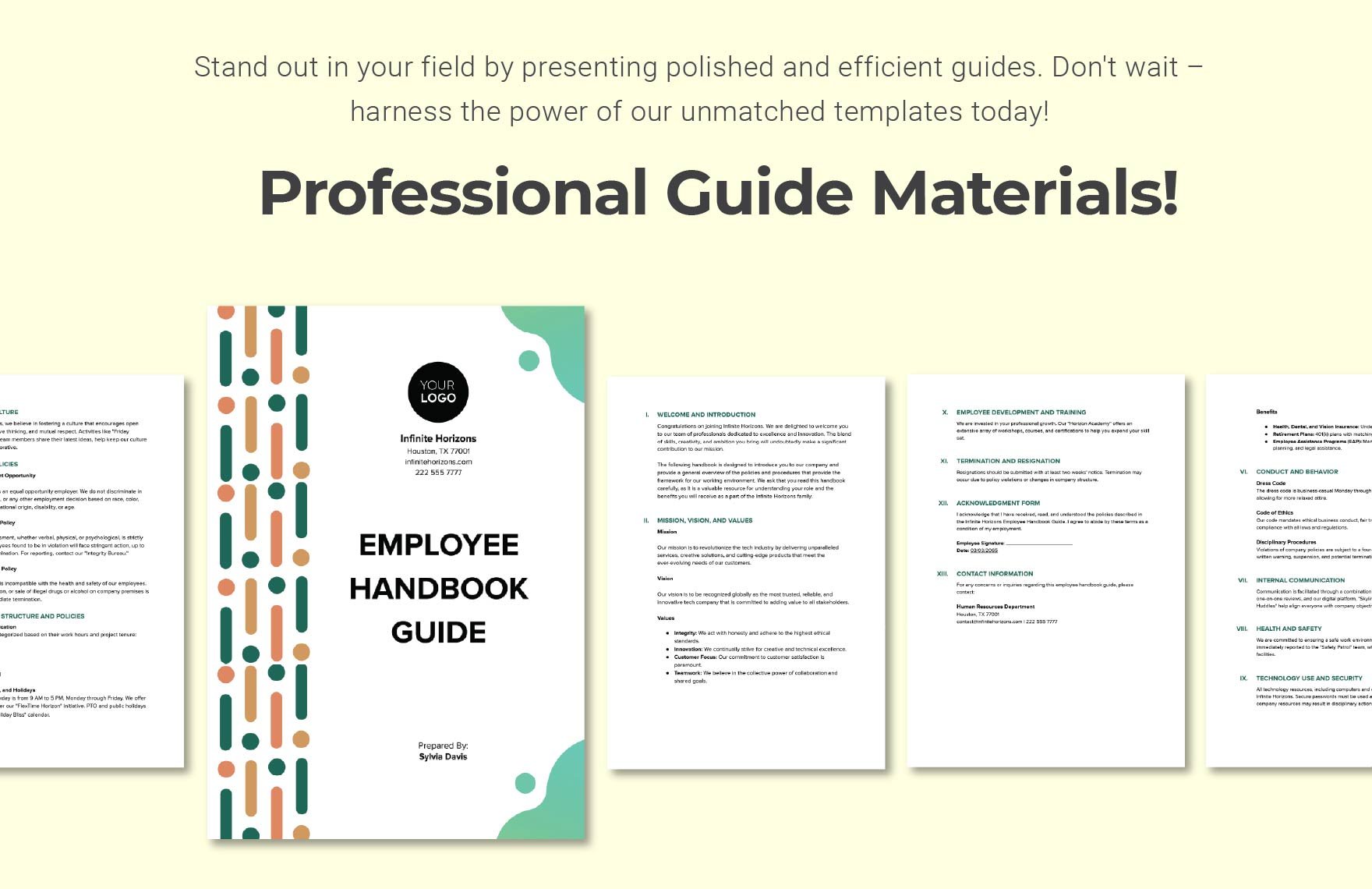 Employee Handbook Guide Template