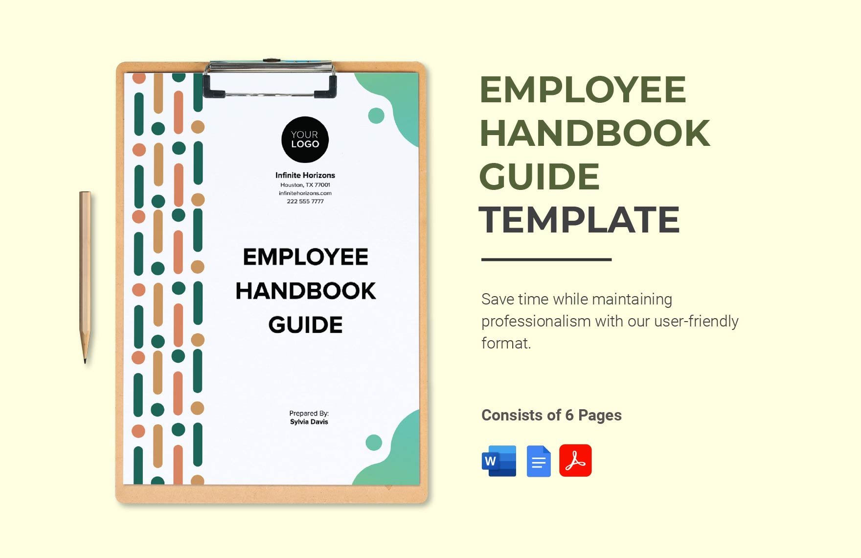 Free Employee Handbook Guide Template in Word, Google Docs, PDF