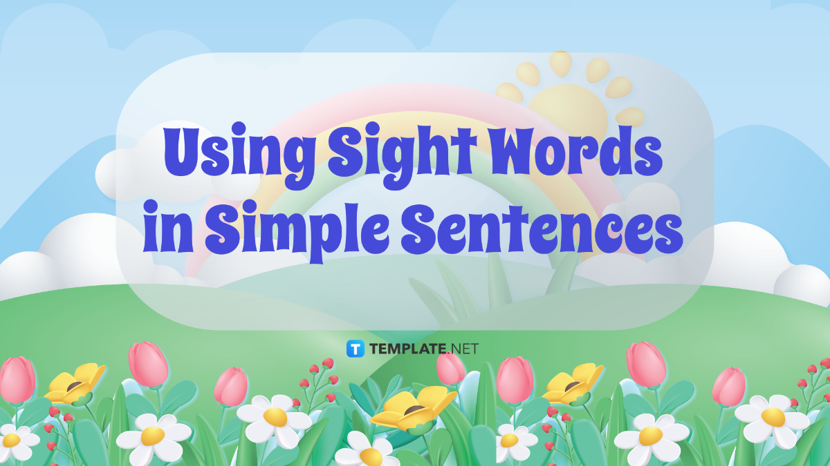 Using Sight Words in Simple Sentences Template