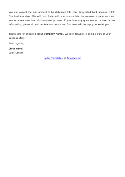 Free Loan Approval Letter Format Template to Edit Online