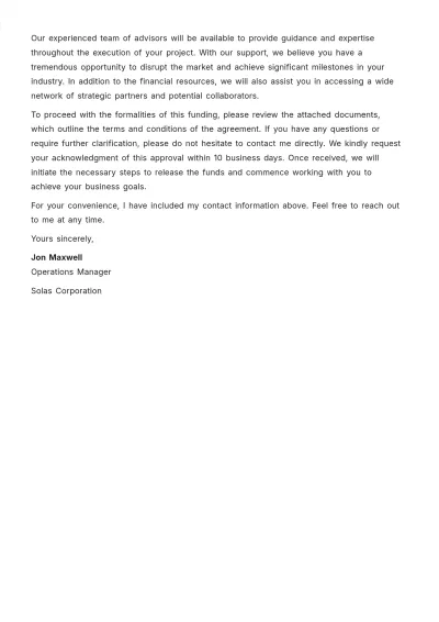 Free Proposal Funding Approval Letter  Template to Edit Online
