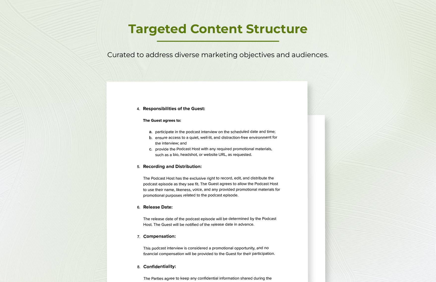 Marketing Podcast Interview Contract Template