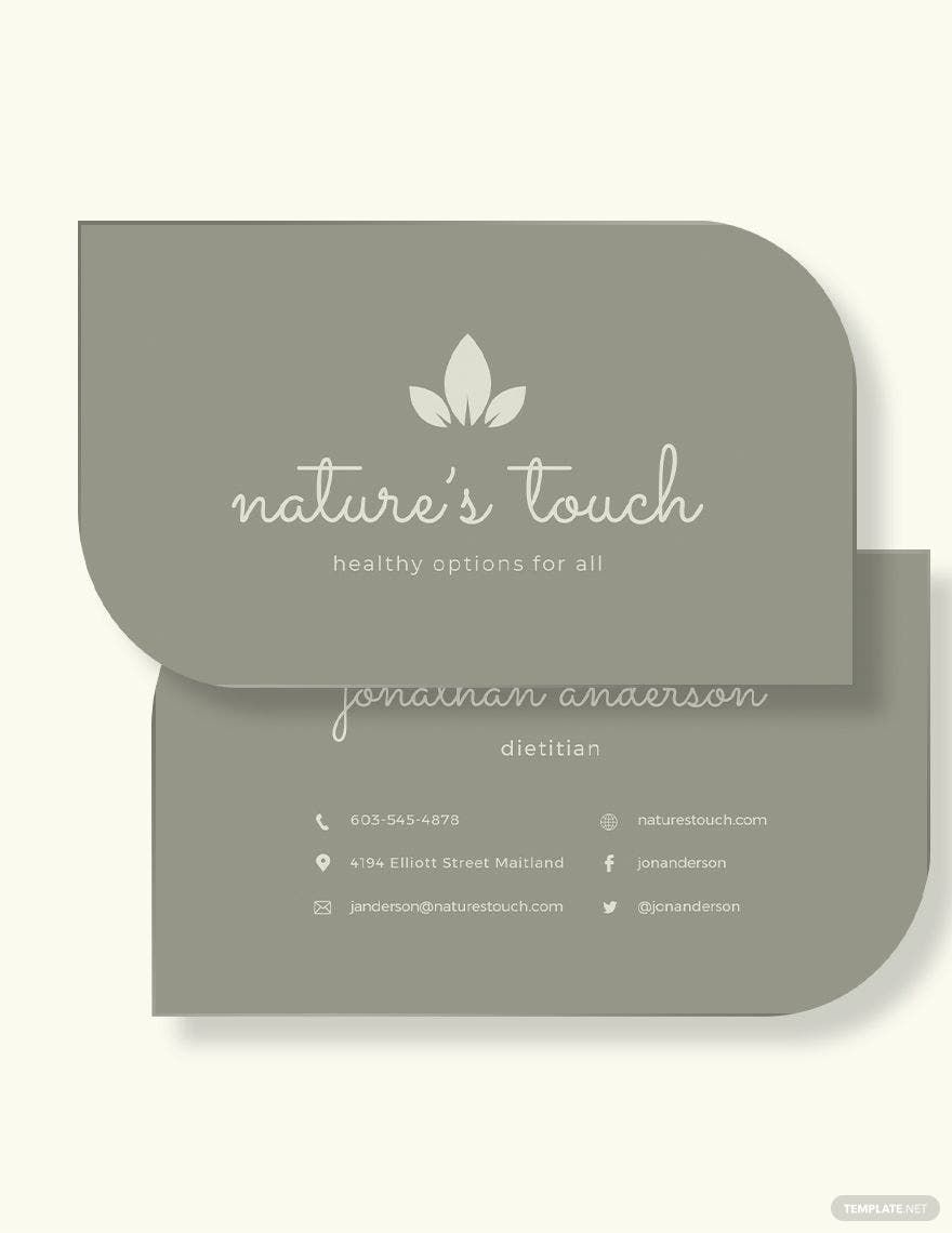 Leaf Shaped Business Card Template