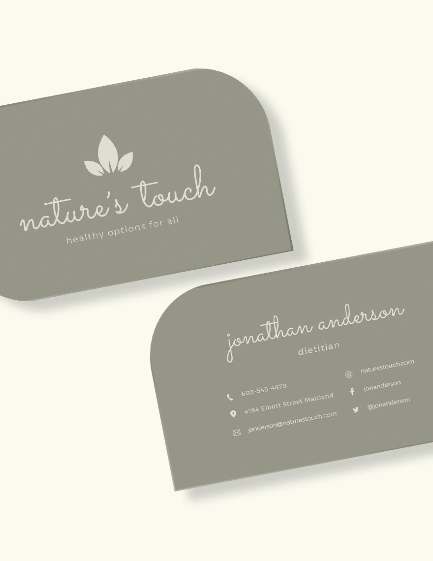 Leaf Shaped Business Card Template