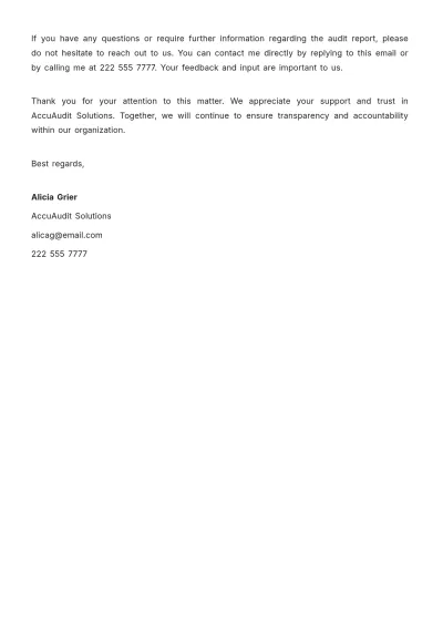 Free Audit Report Approval Letter  Template to Edit Online