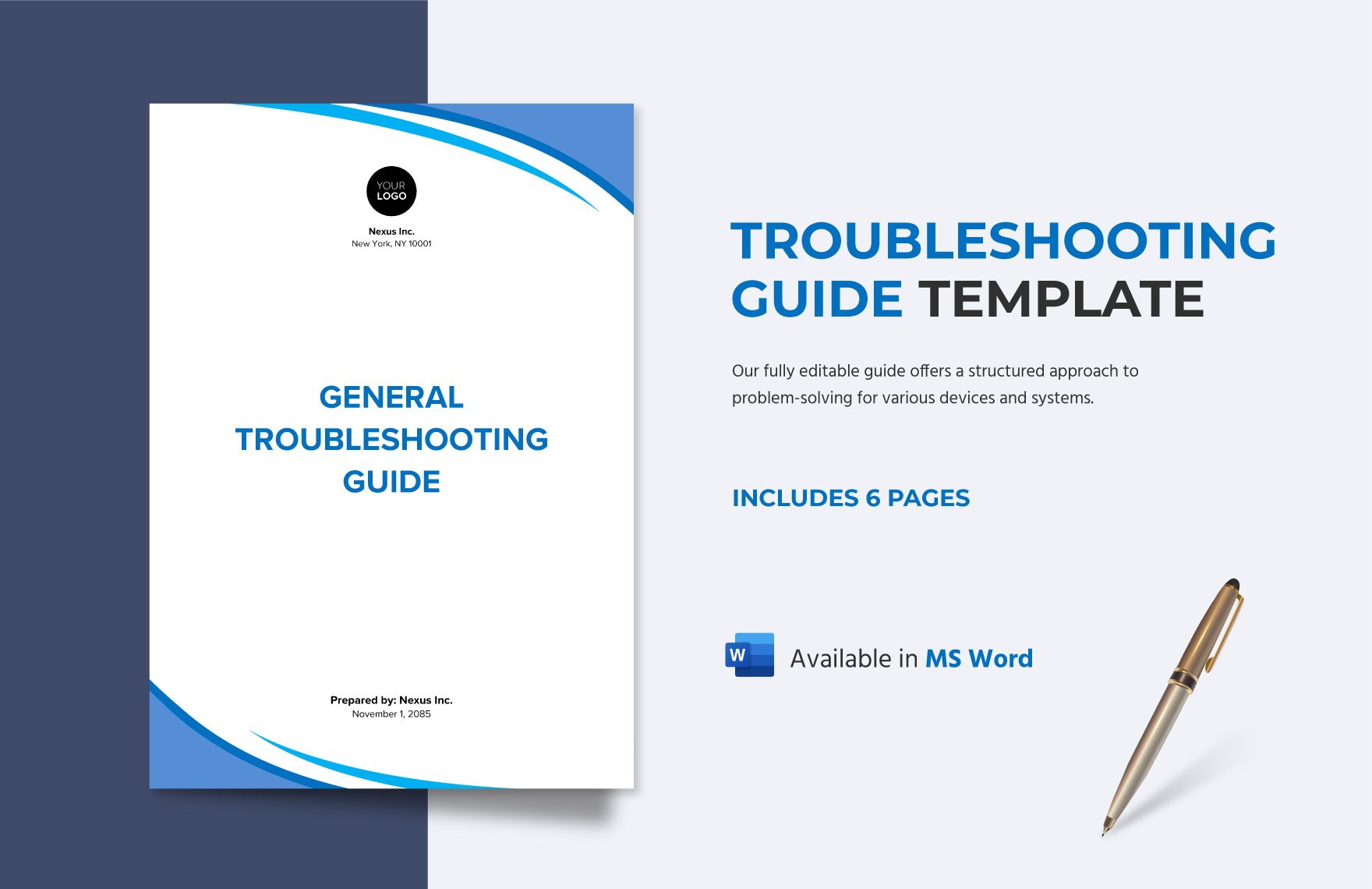 Free Troubleshooting Guide Template in Word