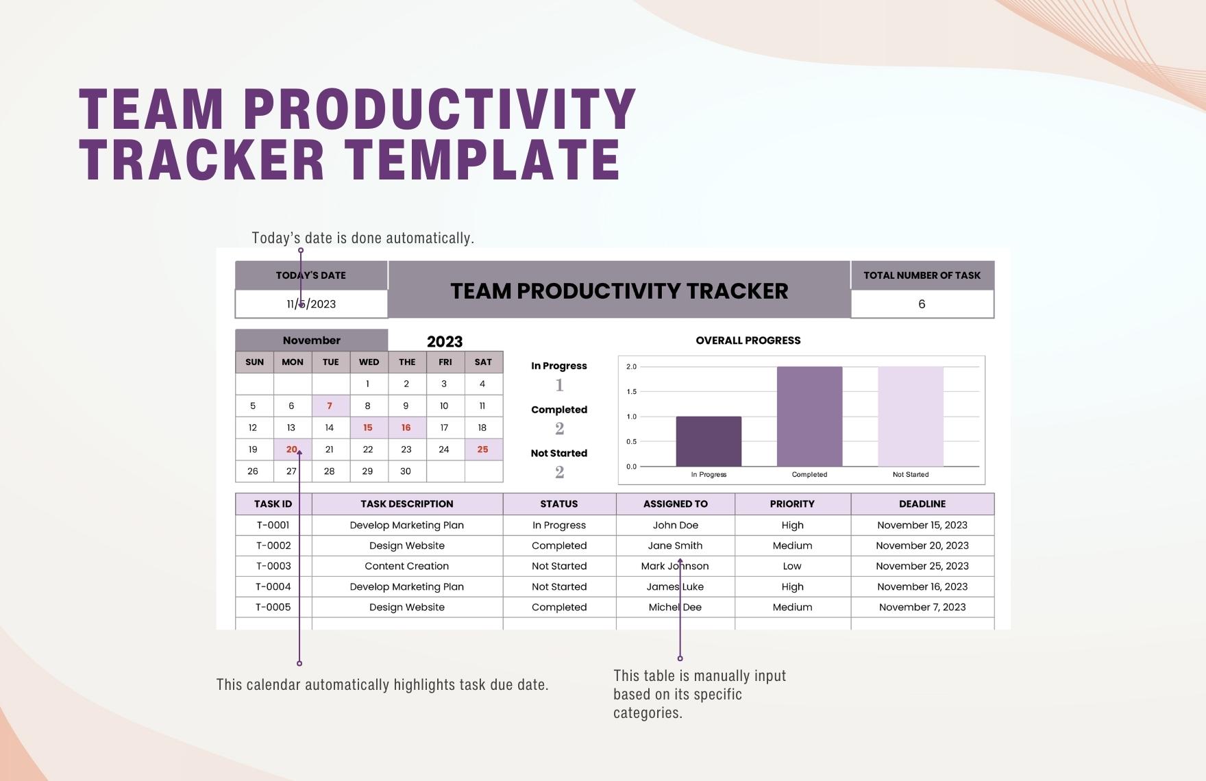 Team Productivity Tracker Template