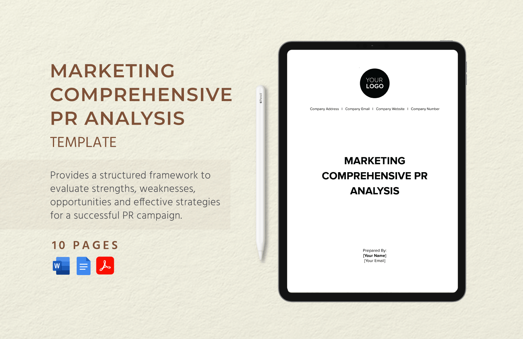 Marketing Comprehensive PR Analysis Template in Word, Google Docs, PDF