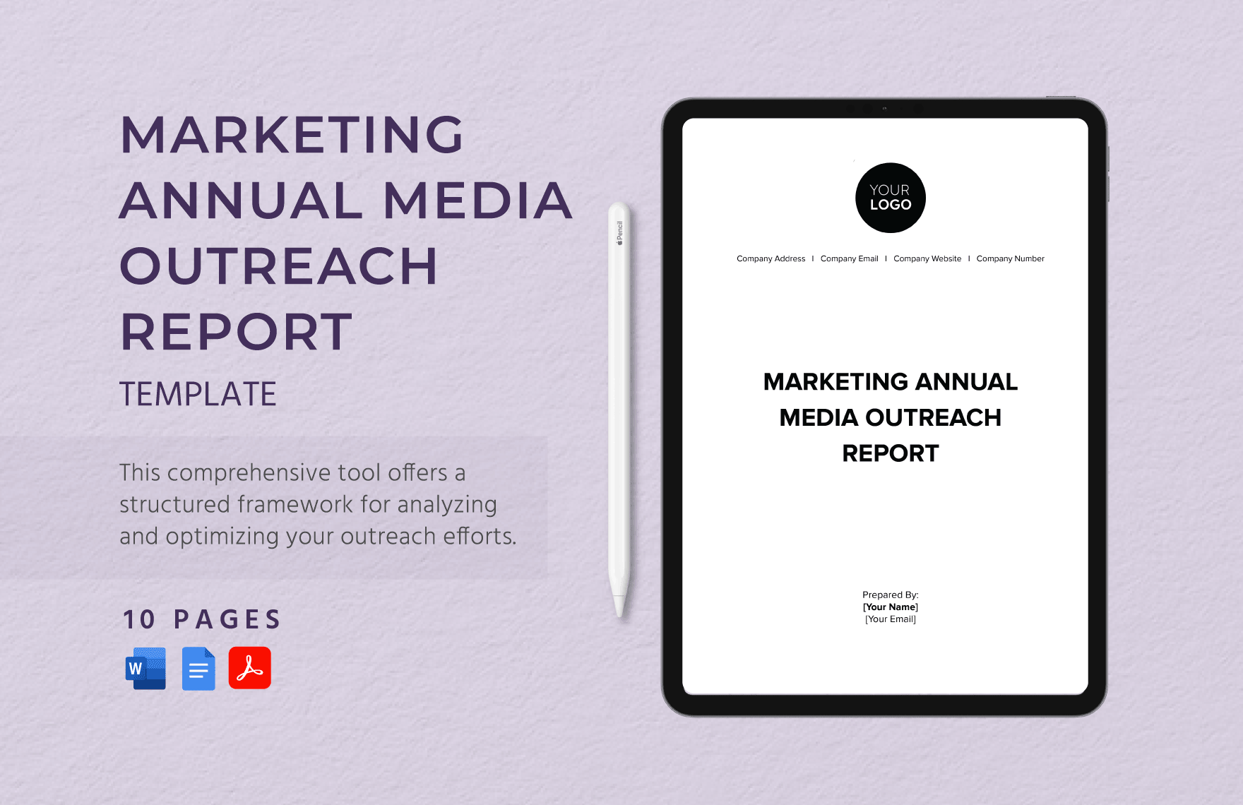 Marketing Annual Media Outreach Report Template